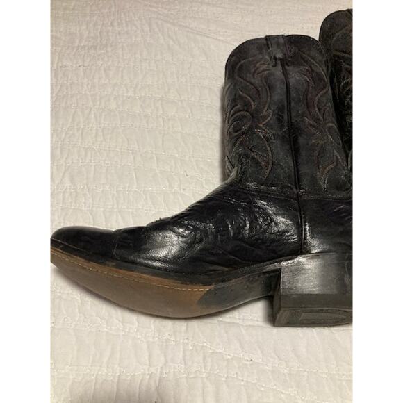 Men’s Western Cowboy Boots 8D – Leather Vamp – Black – Made in USA – Strong Sole main image 5